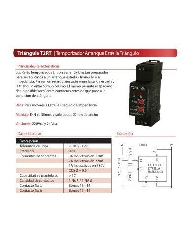 Elitron T2rt Temporizador Arranque...
