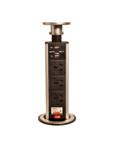 Eros 606-3000 Tower 3 Tomas Norm + 2 Usb C/proteccion Term Aluminiotorre (zapatilla T.mult / Evoque)