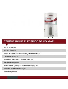 Rheem Scherman Termotanque  55 Lts. Electrico Inferior (55x45) 2
