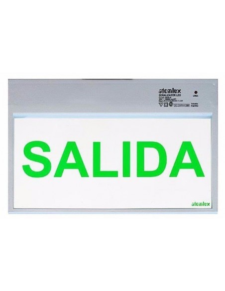 Atomlux 9905l  Cartel salida De Emergencia Permanente Chico Gris Vidrio