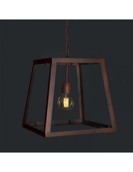 Perfecta  P-07 Pool Individual Colgante Hierro 1xe27 Oxido/negro 40x40x40 Perfecta  P-07 Pool Individual Colgante Hierro 1xe27 Oxido/negro 40x40x40