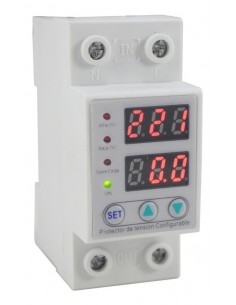 Gralf Gf-ab63c Protector De Tension Din Monofasico 30a Con Amperimetro Y Voltimetro