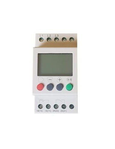 Gralf Gf-ab30  Protector De Tension Din Trifasico 30a Con Amperimetro Y Voltimetro