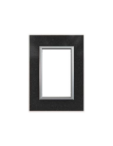 Jeluz 698/13-7  Tapa Std Cristal Negra + Ribete Plata  (verona) Jeluz 698/13-7  Tapa Std Cristal Negra + Ribete Plata  (verona)