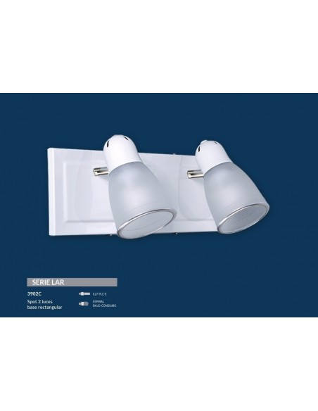 Sl 3902cb   Lar Aplique 2 Luces Base Cuadrada Blanco