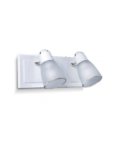 Sl 3902cb   Lar Aplique 2 Luces Base Cuadrada Blanco