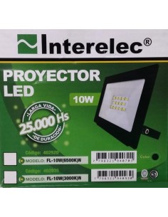 Interelec 402920 Proyector Ext Led _10w Negro 6400k (candil Pl9010-40) 401720  4000w 2