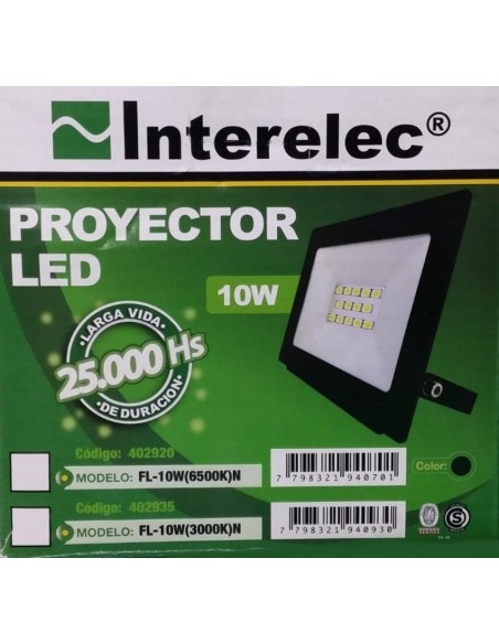 Interelec 402920 Proyector Ext Led _10w Negro 6400k (candil Pl9010-40) 401720  4000w Interelec 402920 Proyector Ext Led _10w Negro 6400k (candil Pl9010-40) 401720  4000w