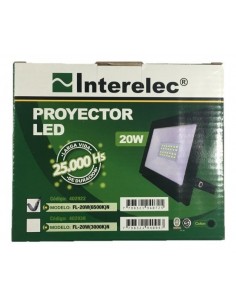 Interelec 403758 Proyector Luz Calida _20w Ext Led Negro 3000k (402936) 2