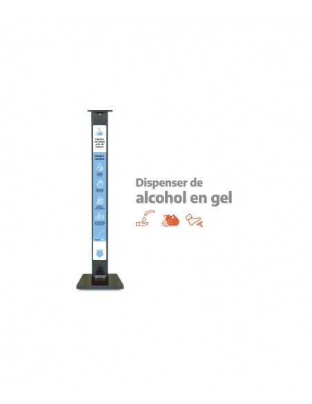Eba Totem Negro Dispenser De Alcohol En Gel Para Desinfeccion Sanitaria