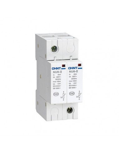 Chint Nu6ii_40ka Descargador 2 Polos De Sobretension 40ka (sica 782810 / Baw Ds275/15c)
