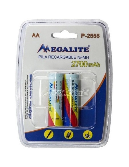 - Megalite P2555 Pila Recargable aa  2700ma  Mh (x Unidad) Camara Digital Noga Net / Megalite (desactivar)