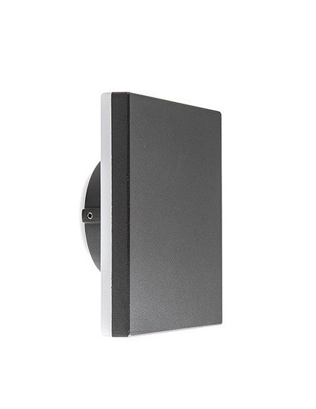 Leuke Tetra Negro Aplique Led 12w Luz Cálida Extrior Aluminio 150x150mm ( No Skote )