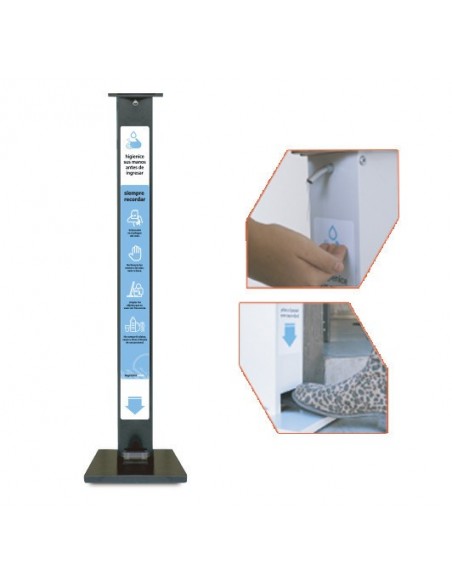 Eba Totem Negro Dispenser De Alcohol En Gel Para Desinfeccion Sanitaria