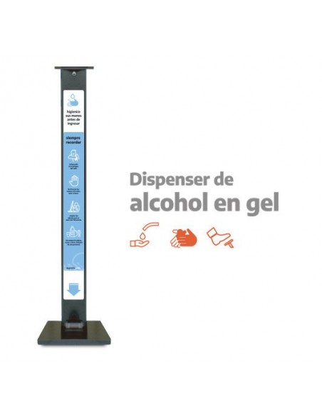Eba Totem Negro Dispenser De Alcohol En Gel Para Desinfeccion Sanitaria