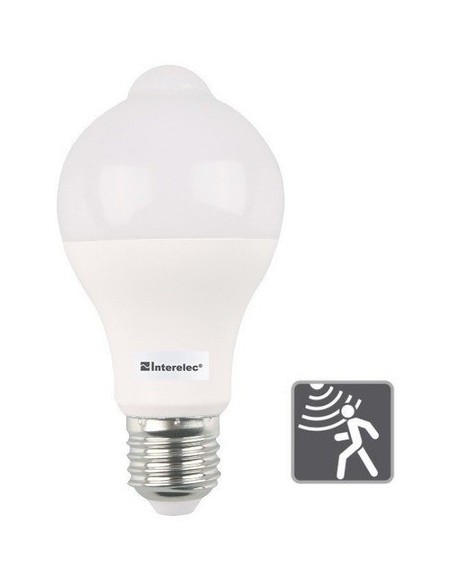 Interelec 403909 C/sensor Mov E27 A60  220v X 10w/6500k Fria Led Lampara