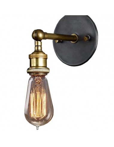 Leuk Ares Aplique Pared Dorado Y Negro 1 X E27 220x100mm