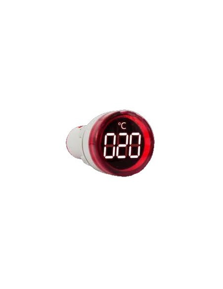Baw B8etm974q  Termometro Digital 220v Embutir Diam 22mm Rojo ( -20ª Hasta + 200ª)