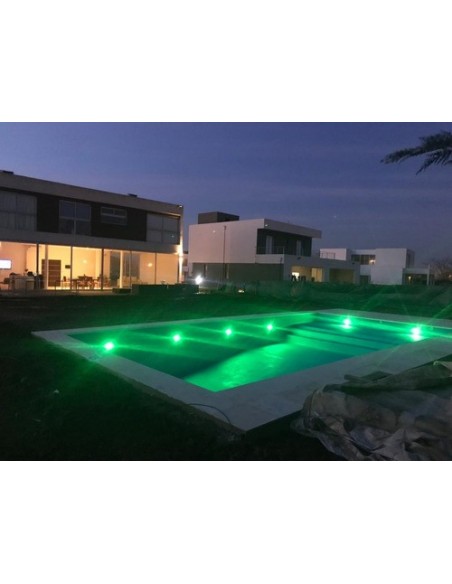 Starkled ______ Spot Piscina Led 20w/rgb 12v Ip68 130 Mm Acero Inoxidable 3m Cable 1800 Lumenes