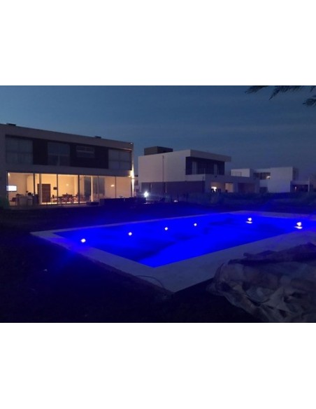 Starkled ______ Spot Piscina Led 20w/rgb 12v Ip68 130 Mm Acero Inoxidable 3m Cable 1800 Lumenes