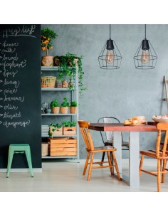 Sj Cj6541 Diamante Colgante Jaula Negro 1 X E27 Led 2