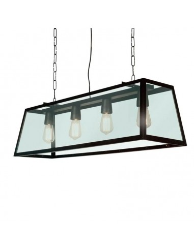 Sj Cr6674 Pilar Negro Hiero C/acrilico 4 X E27 100 X 30cms Sj Cr6674 Pilar Negro Hiero C/acrilico 4 X E27 100 X 30cms