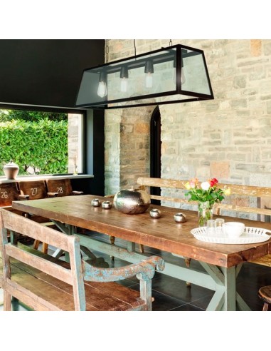 Sj Cr6674 Pilar Negro Hiero C/acrilico 4 X E27 100 X 30cms Sj Cr6674 Pilar Negro Hiero C/acrilico 4 X E27 100 X 30cms