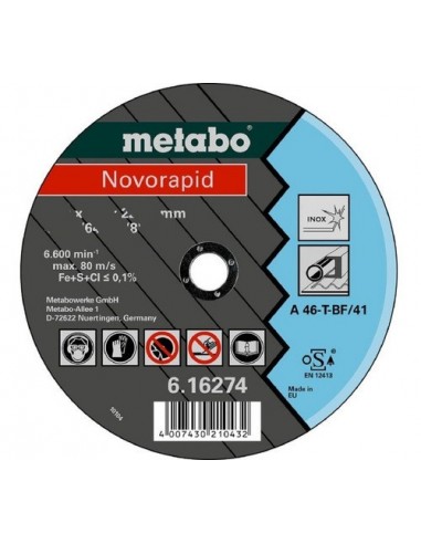 Metabo 616273000 Disco De Corte 180 X 1.5 X 22,23 Metal Novorapid