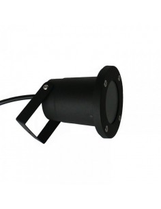 Leuk Symme I  Embutido De Piso Led Gu-10 Negra De Aluminio + Virio