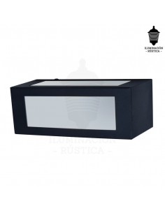 Rustica 2222   Aplique De Pared Negra Chapa Rectangular 1xe27(iluminacion Rustica) 2