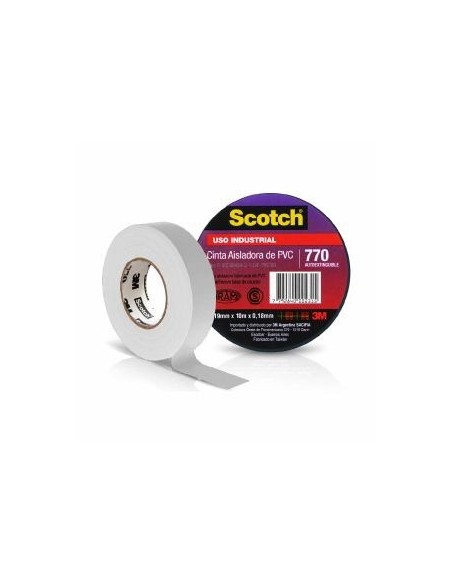 3m  770  Cinta Aisladora Pvc 20 Mts.  Blanca..