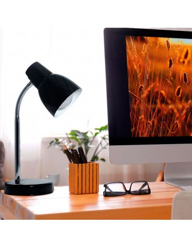 Dabor Natal-m Negro Lampara De Mesa Flexible Barral Cromo E27