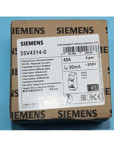 Siemens 5sv4314-0 Diferencial Din 2 X...