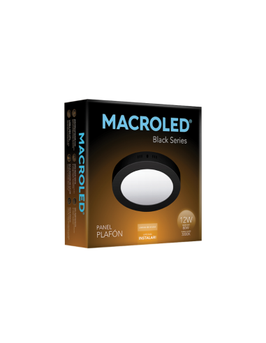 Macroled Npr12ww Plafon Led Negro... Macroled Npr12ww Plafon Led Negro...