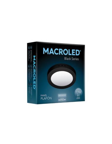 - Macroled Npr12cw Plafon Led Negro...