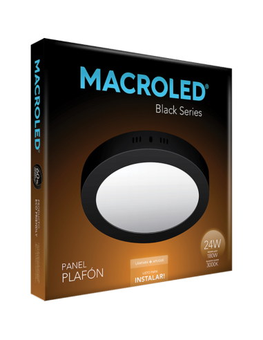 Macroled Npr24ww Plafon Led Negro...