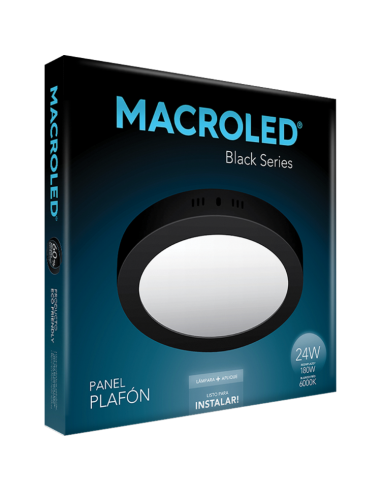 - Macroled Npr24cw Plafon Led Negro...