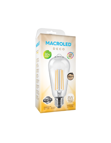 - Macroled Dbfst19-8ww E27 St64 Gold...