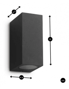 Interelec 402943 Bidireccional Rectang. 2 X Gu-10 Negro Aluminio (55115) 2