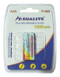 Megalite P999_ Pila Recargable aaa  1000ma (x Unidad) Precargada 2