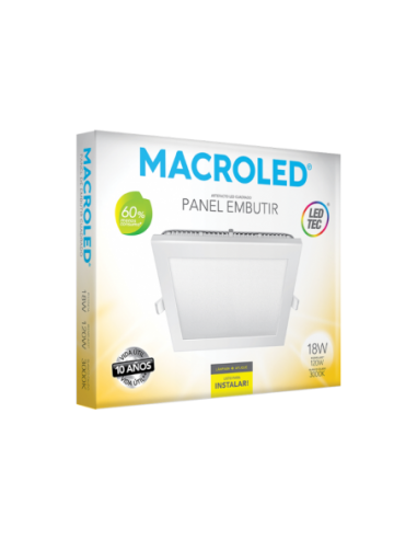 Macroled Pec12cw Panel Led Embutir...