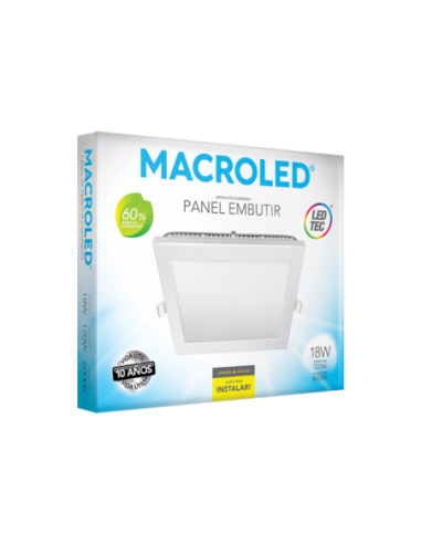 Macroled Pec18cw Panel Led Embutir...