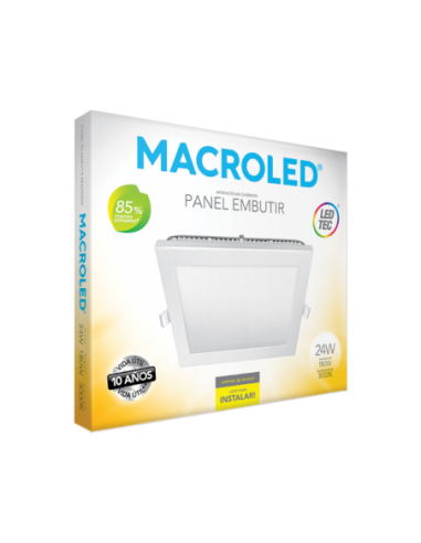 - Macroled Pec24ww Panel Led Embutir...
