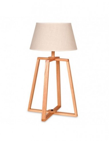 Carilux 1190 Lampara Mesa Cruz Madera...