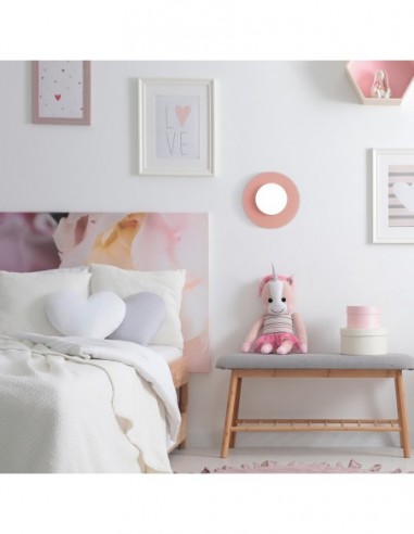 Carilux Luna Aplique Redondo Madera 1... Carilux Luna Aplique Redondo Madera 1...