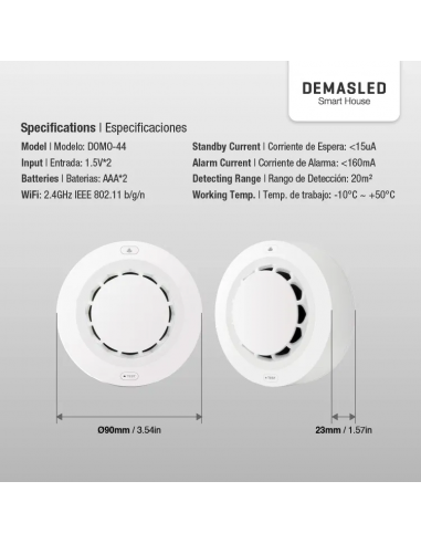 Demasled Domo-44 Detector De Humo...