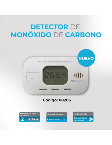 Teclastar 88206 Detector De Monoxido...